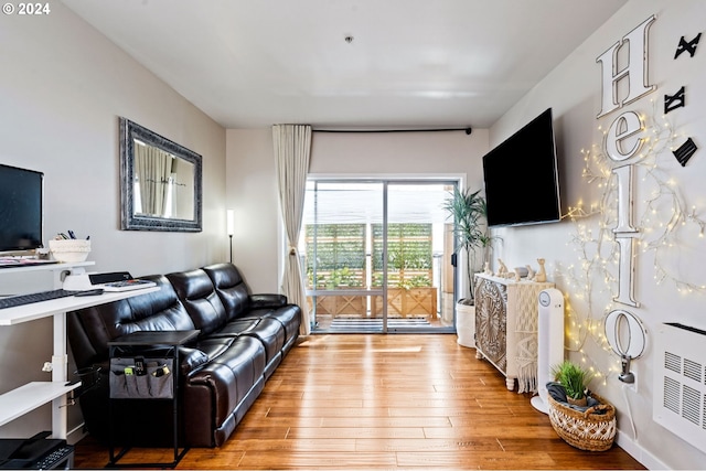 living room featuring light hardwood / wood-style flooring