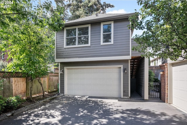 view of front facade with a garage