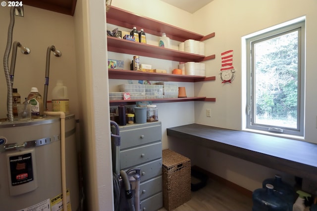 pantry featuring electric water heater