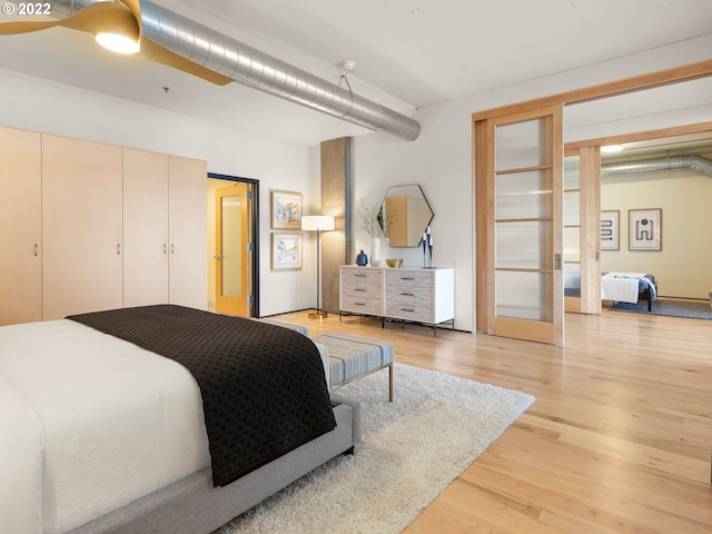 bedroom featuring light hardwood / wood-style flooring