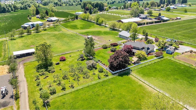 aerial view with a rural view