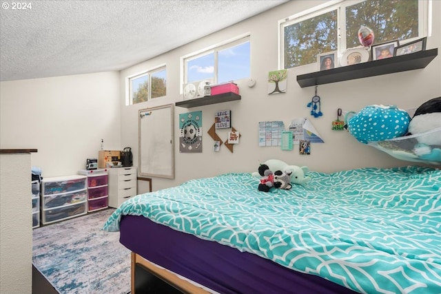 bedroom with a textured ceiling