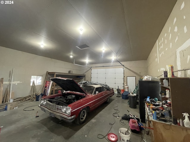 view of garage