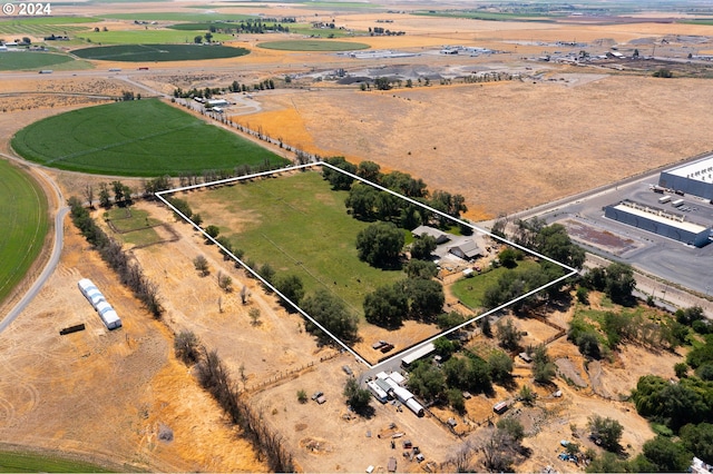 bird's eye view with a rural view