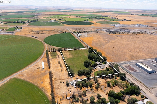 drone / aerial view with a rural view