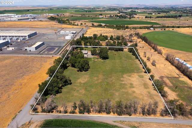 drone / aerial view with a rural view