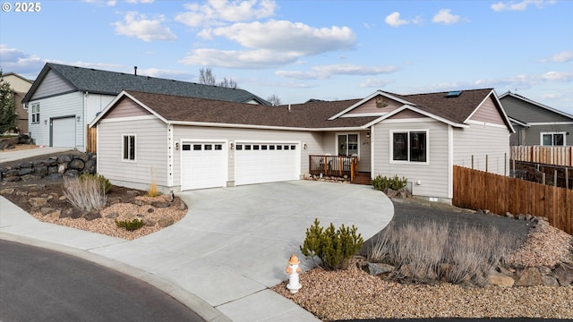 ranch-style home with a garage