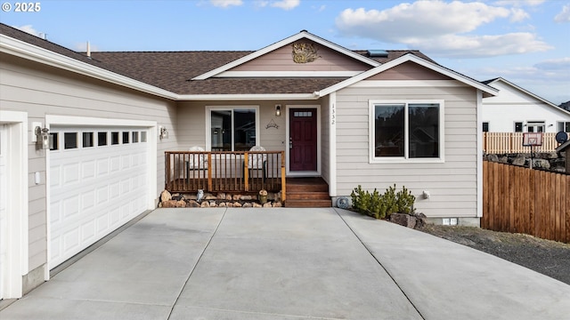 ranch-style home with a garage