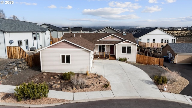 view of single story home