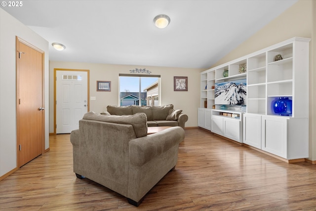 living room featuring light hardwood / wood-style flooring