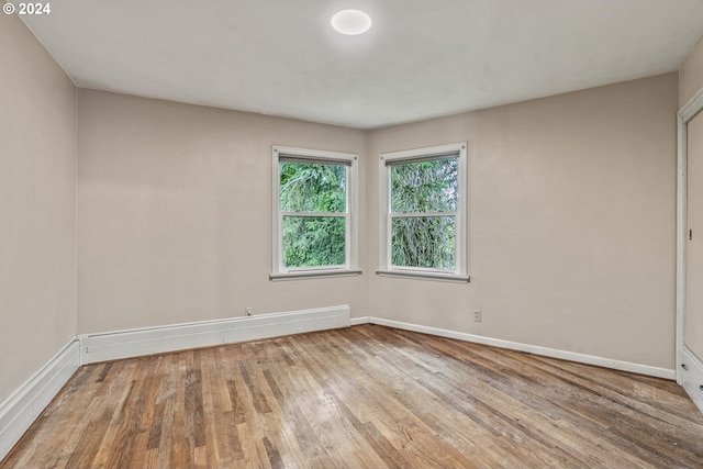 unfurnished room featuring light hardwood / wood-style floors