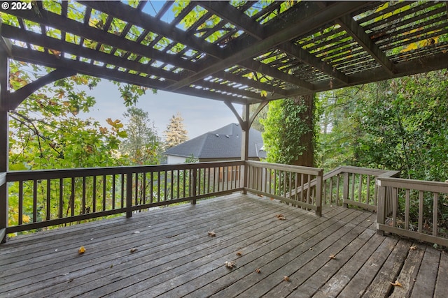 deck featuring a pergola