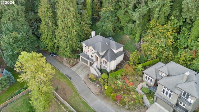 aerial view with a view of trees