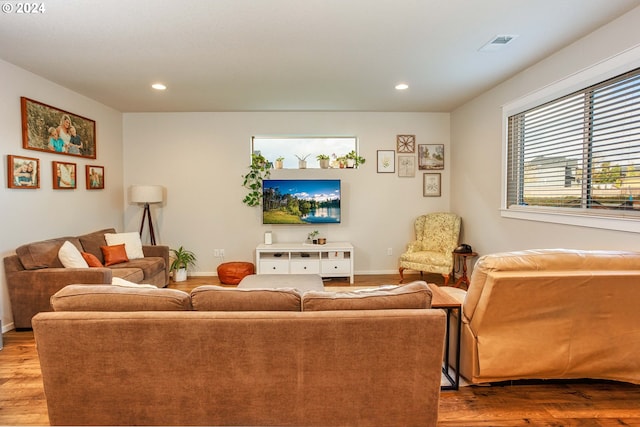 living room featuring hardwood / wood-style flooring