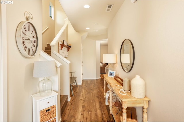 hallway featuring hardwood / wood-style flooring