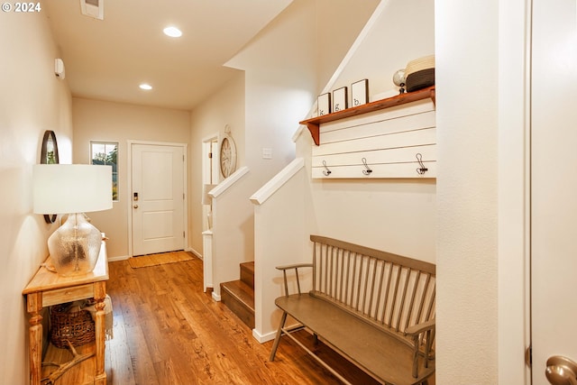 entryway featuring wood-type flooring