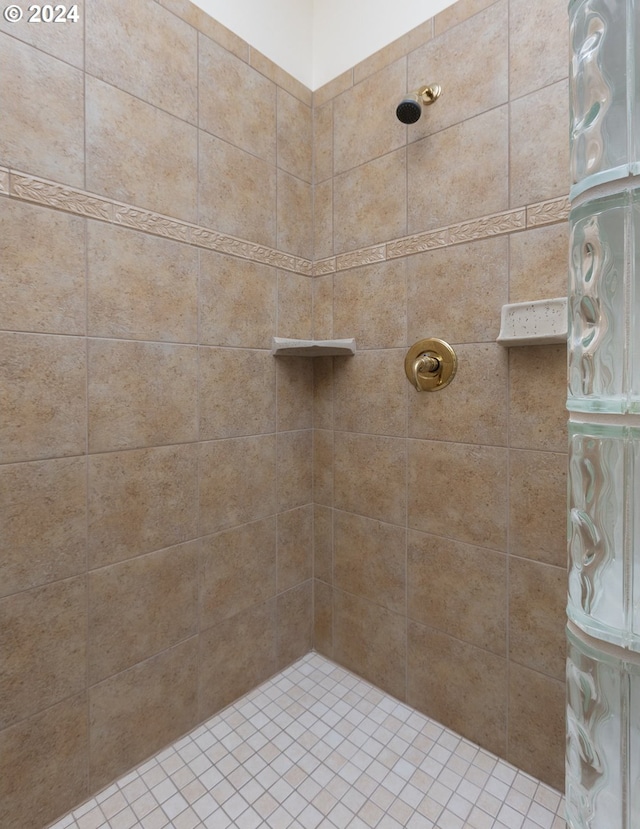 bathroom featuring a tile shower