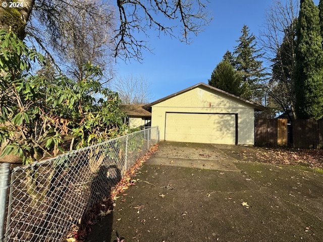 view of garage