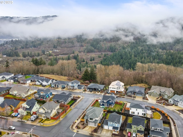 bird's eye view with a residential view