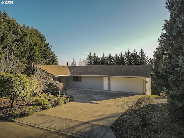 exterior space featuring a garage