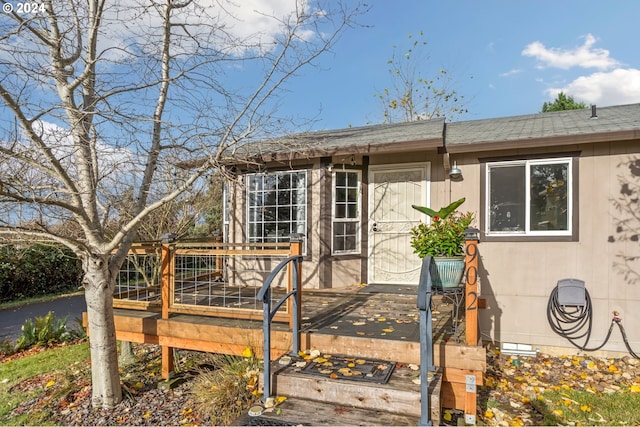 exterior space with a wooden deck