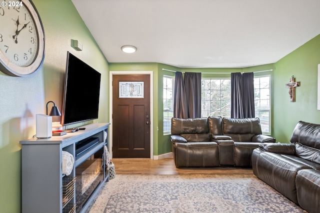 living room with light wood-type flooring