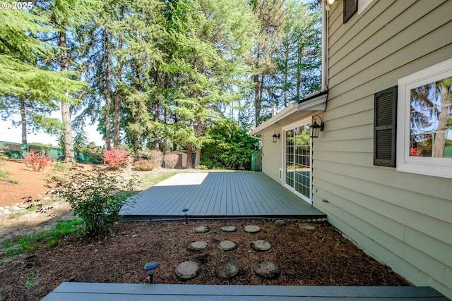 view of yard featuring a deck