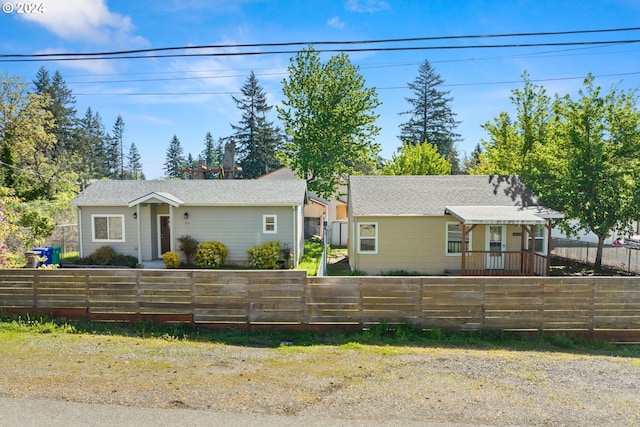 view of single story home