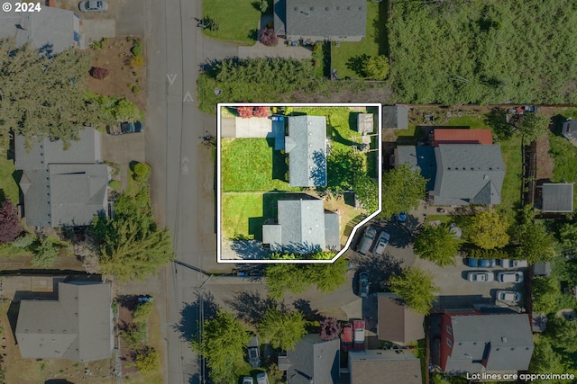 236 NE 156th Ave Unit A & B, Portland, OR 97230 - aerial perspective of suburban area with property parcel outlined