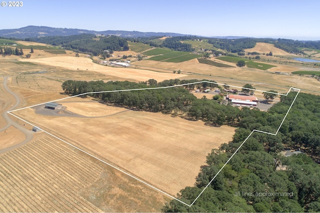 aerial view featuring a rural view