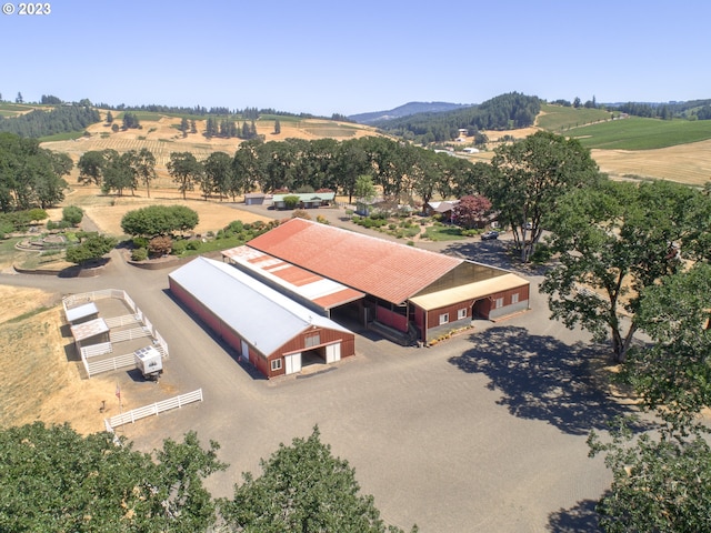 aerial view with a rural view