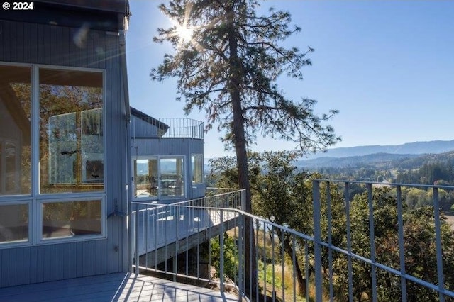 balcony with a mountain view