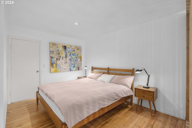 bedroom featuring light wood-type flooring