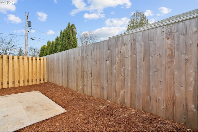 view of yard with a patio area