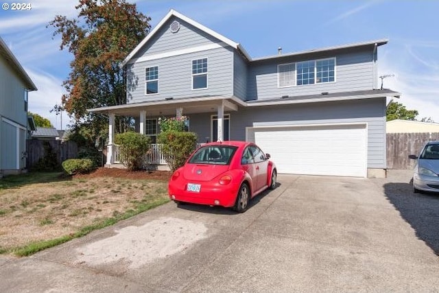 view of front of house featuring a garage