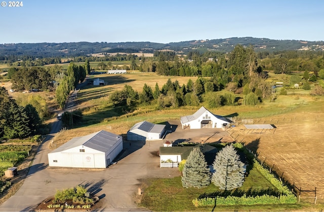 bird's eye view featuring a rural view