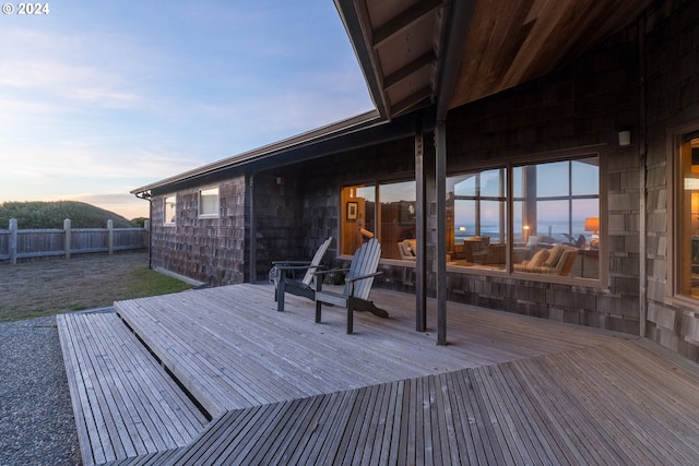 view of deck at dusk