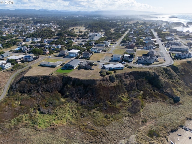 drone / aerial view featuring a mountain view