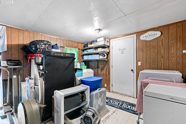 interior space with washer and dryer