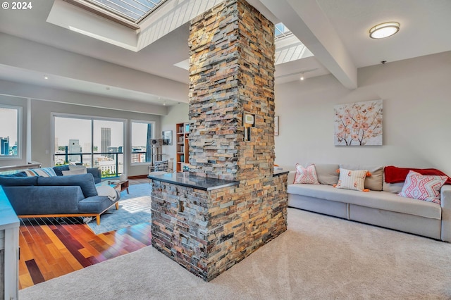 living room featuring hardwood / wood-style flooring