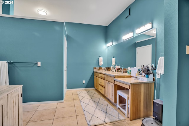 bathroom featuring vanity and tile patterned floors