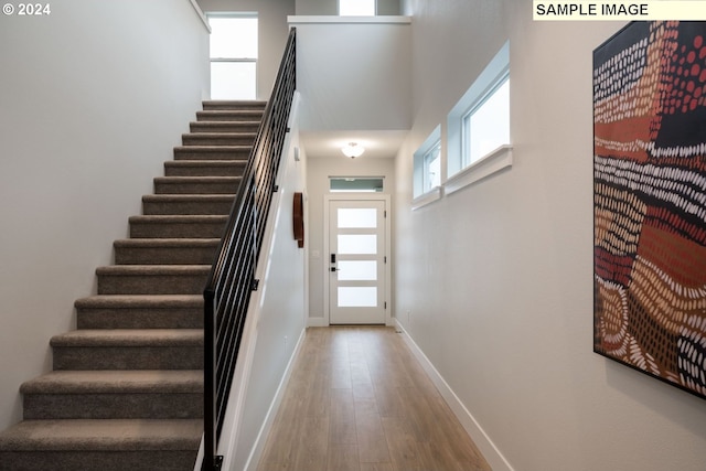 interior space featuring plenty of natural light and wood-type flooring