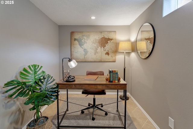 3329 SE Steele St, Portland, OR 97202 - tiled office space featuring baseboards and recessed lighting