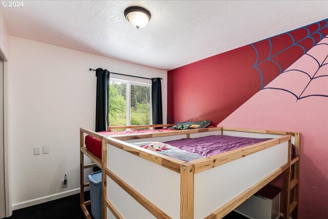 bedroom with a textured ceiling