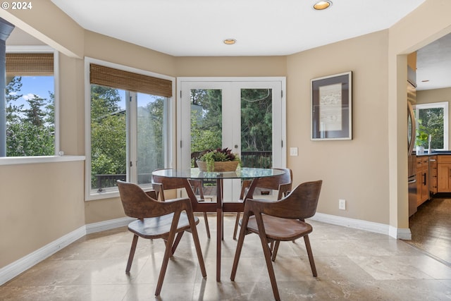 dining space featuring a wealth of natural light