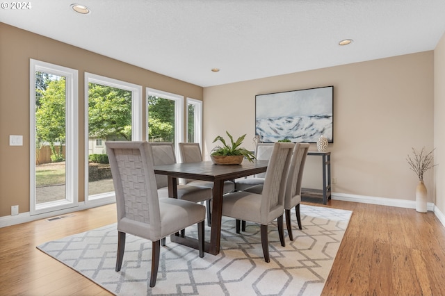 dining area featuring light hardwood / wood-style flooring