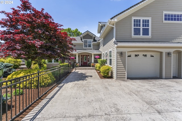 view of front of house featuring a garage