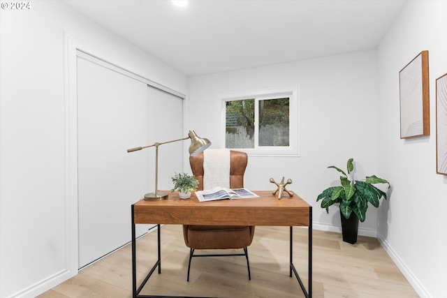 office featuring light hardwood / wood-style floors