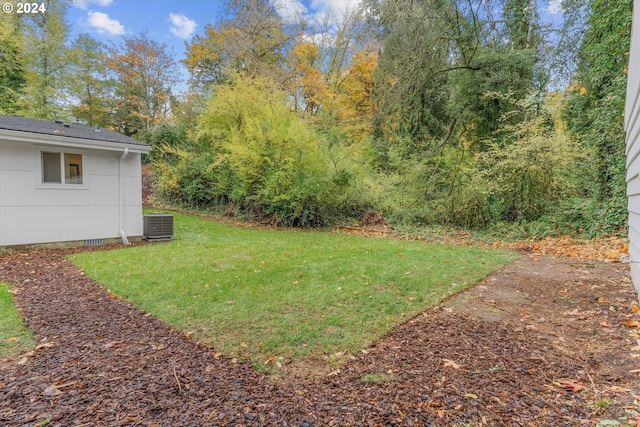 view of yard with central AC