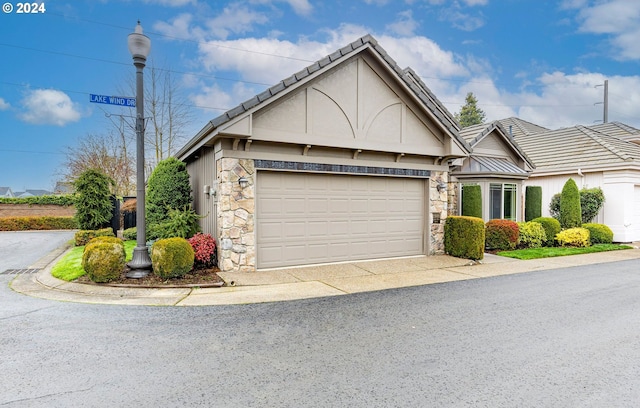 view of front of house with a garage